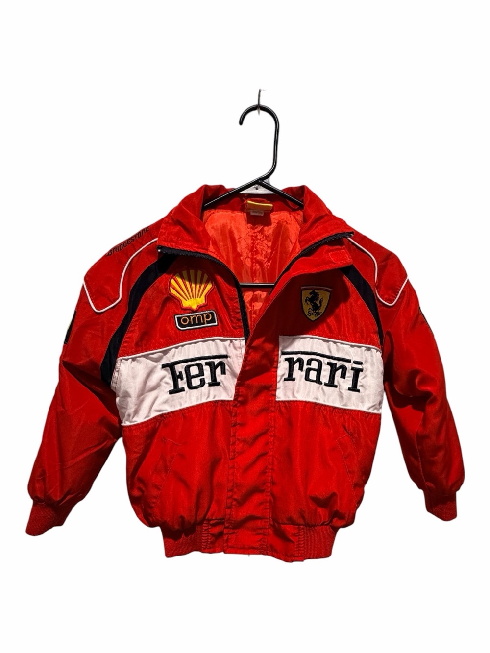 Ferrari Red and White Race Team Jacket with Embroidered Logos